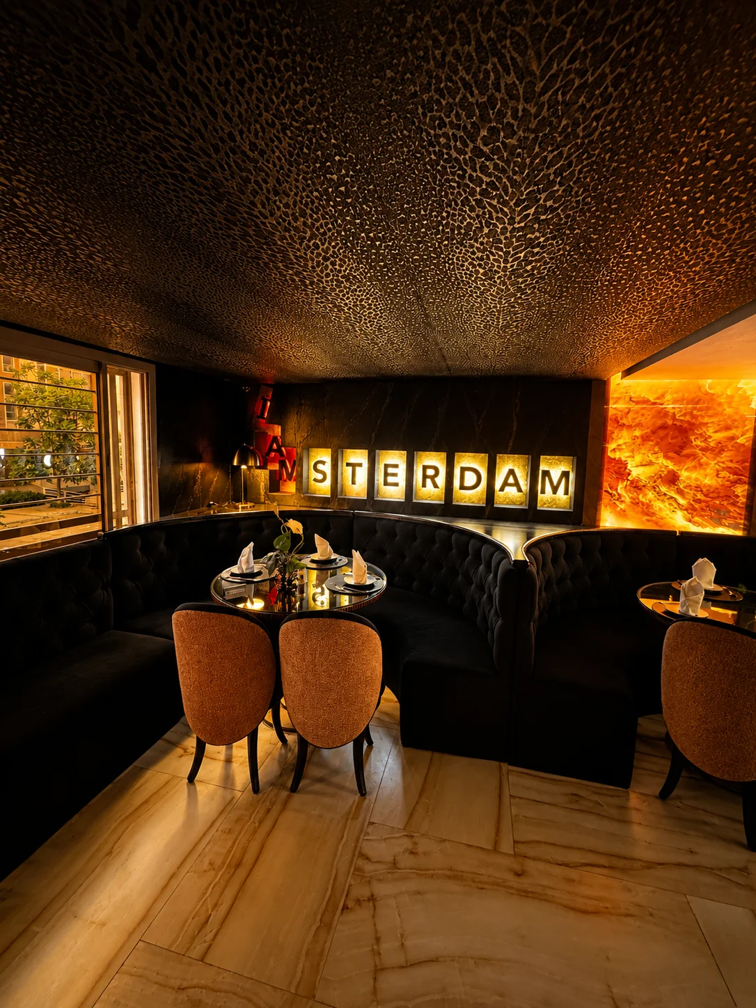 I AM AMSTERDAM VIP Booth Salon with Glowing Signage