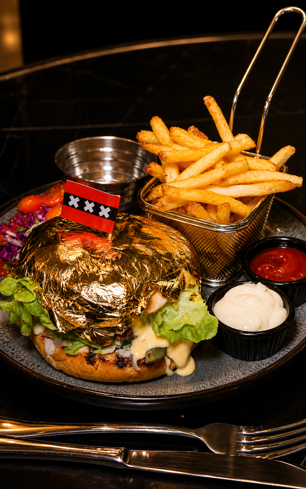 Amsterdam 24K Gold Wagyu Burger - Amsterdam Luxury Agadir