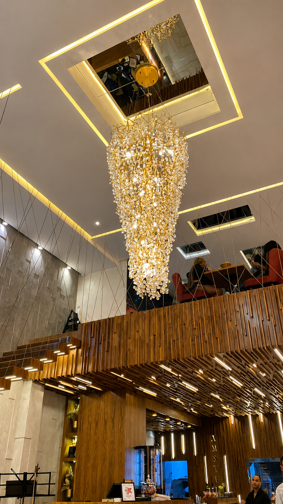Grand Cascade Crystal Chandelier Atrium