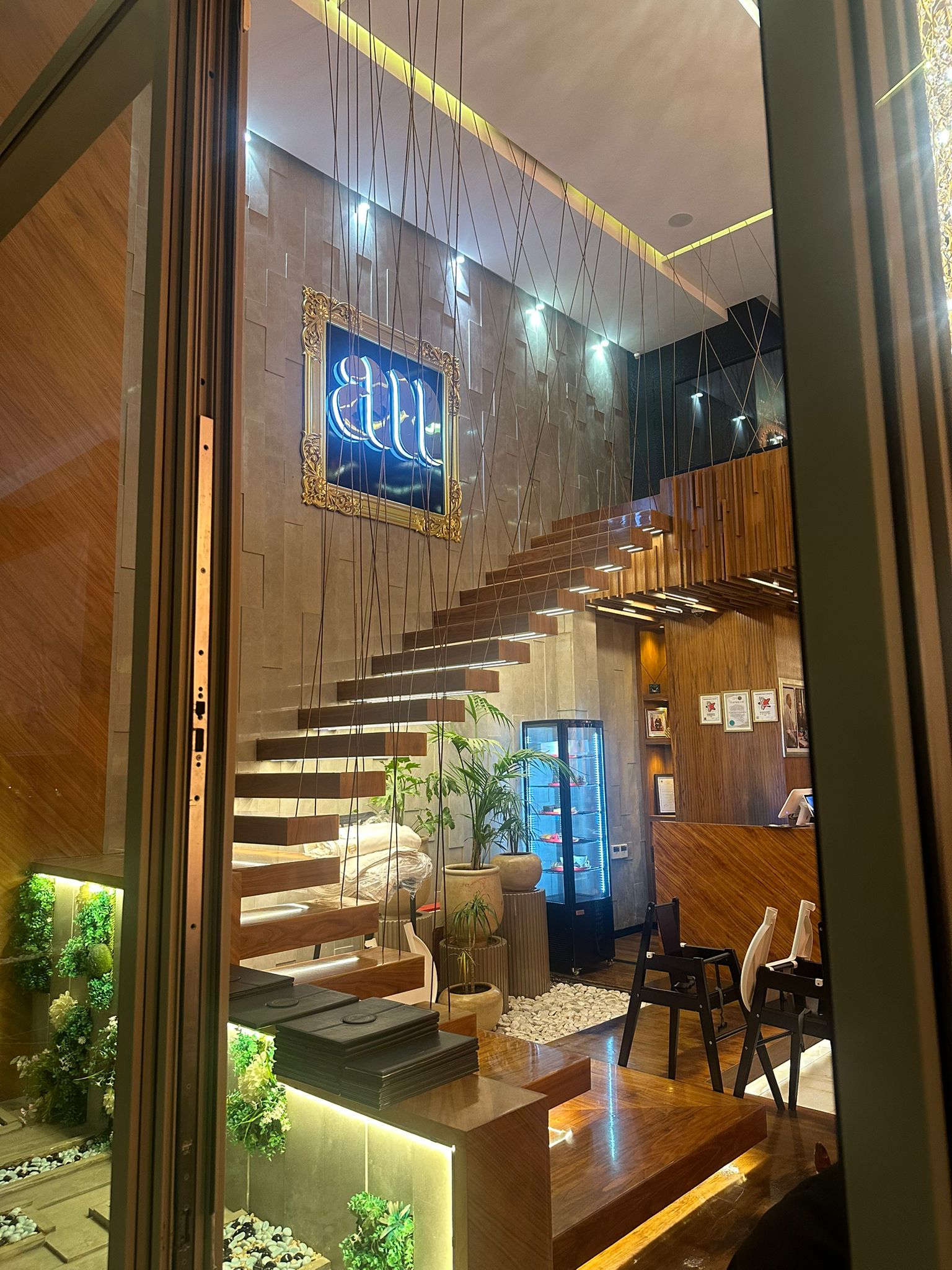 Amsterdam Luxury architectural illuminated staircase and atmosphere in Agadir