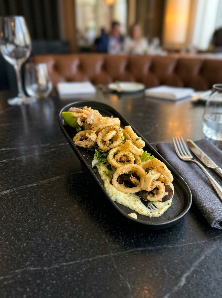 Crispy Golden Calamari Fritti with Tartar Sauce